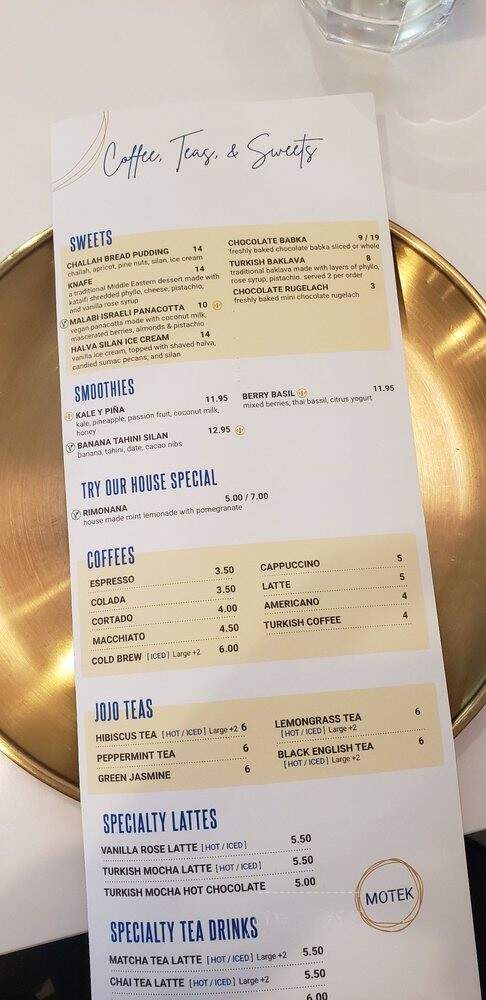 Motek Aventura - Aventura, FL menu_pic
