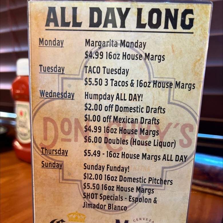 Don Chuy's Fresh Mex & Cantina - Lee's Summit, MO menu_pic