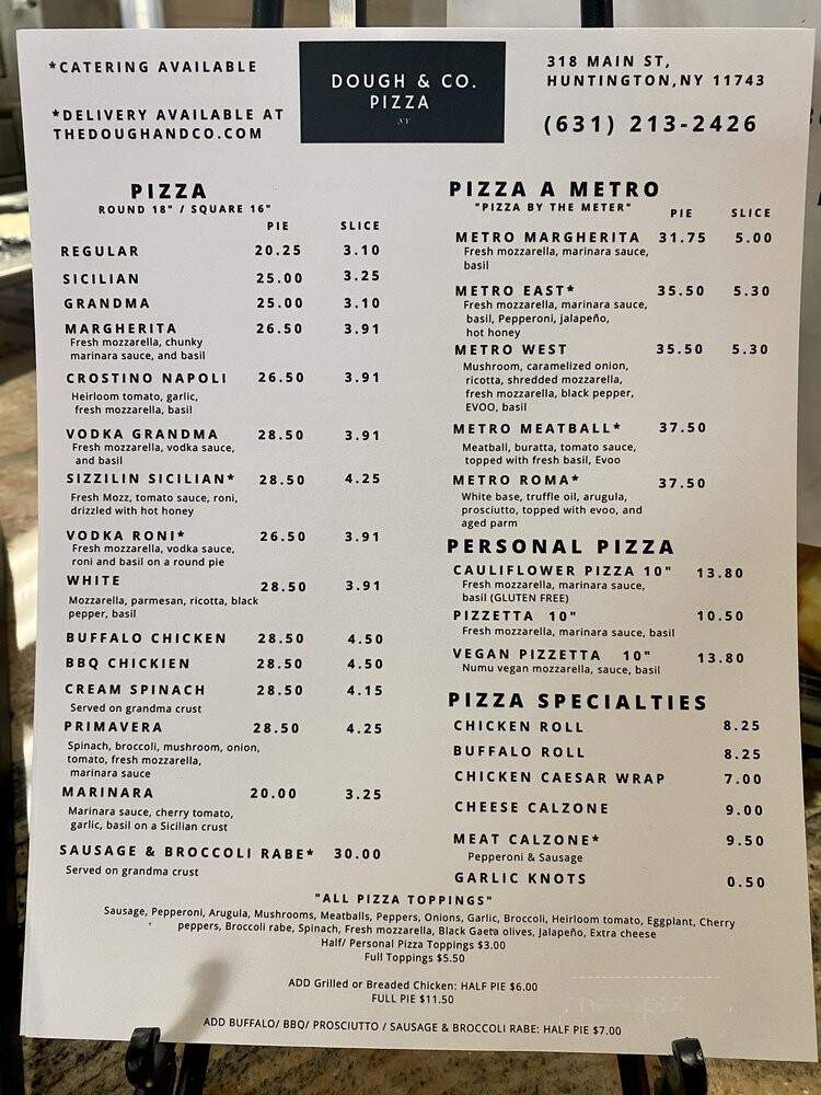 Dough & Co. Pizza - Huntington, NY menu_pic