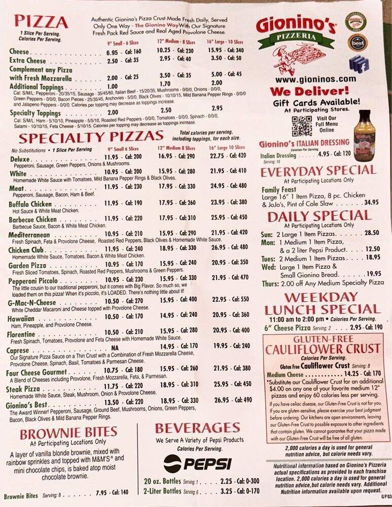 Gionino's Pizzeria - Westerville, OH
