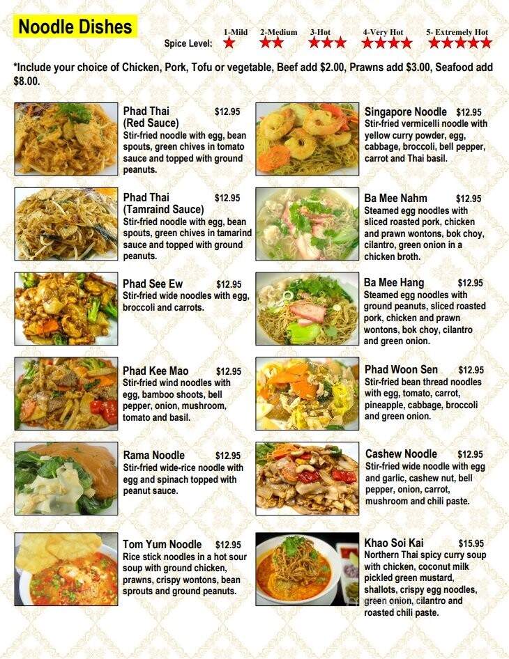 See Fah Thai Cuisine - Renton, WA menu_pic