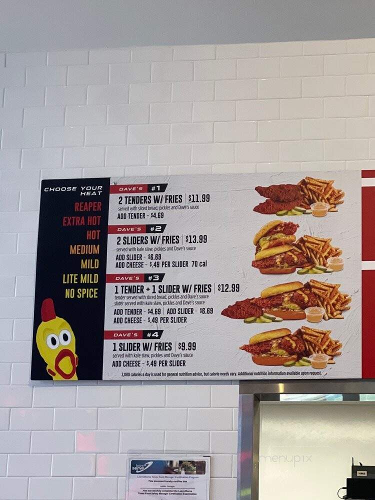 Dave's Hot Chicken - Houston, TX menu_pic