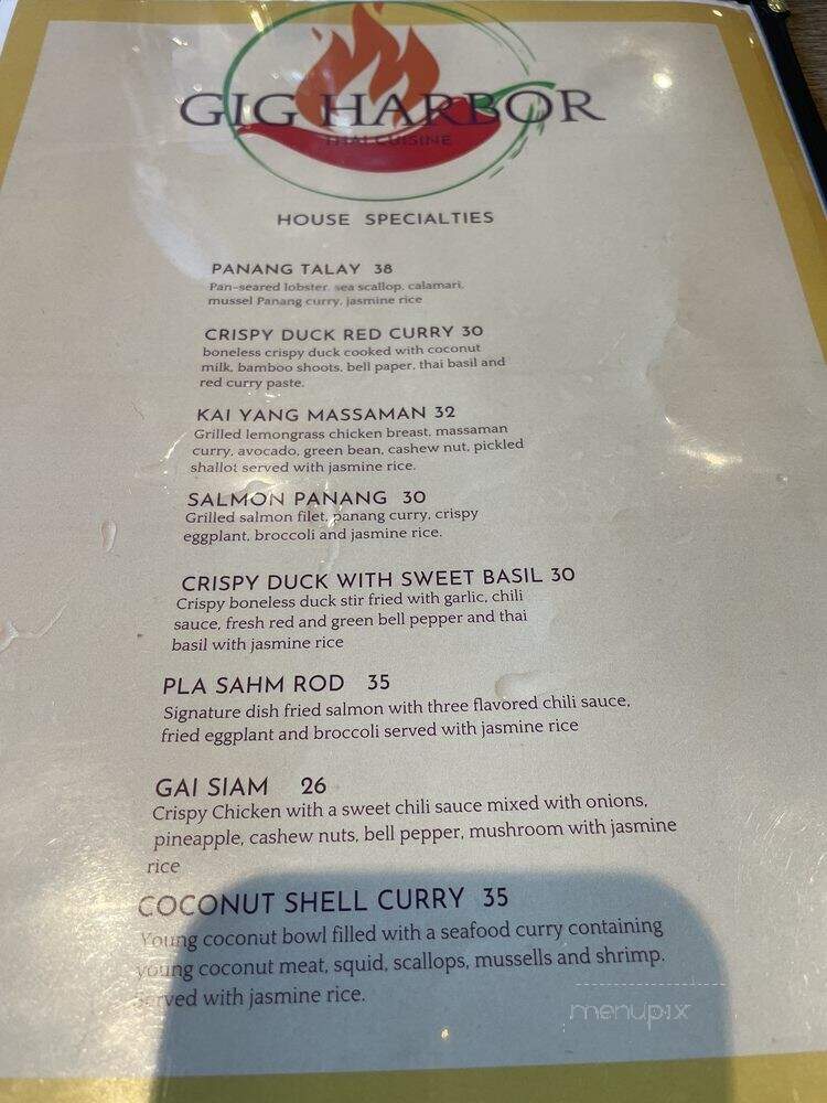 Gig Harbor Thai Cuisine - Gig Harbor, WA menu_pic