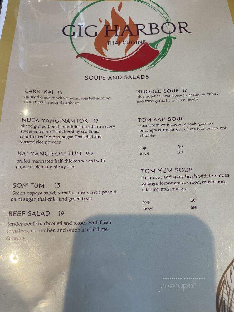 Gig Harbor Thai Cuisine - Gig Harbor, WA menu_pic