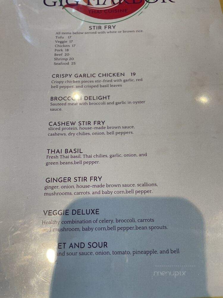 Gig Harbor Thai Cuisine - Gig Harbor, WA menu_pic