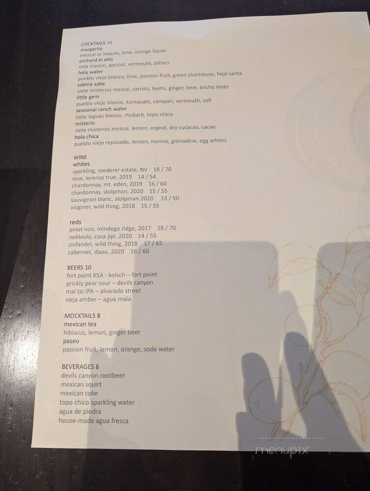 El Alto - Los Altos, CA menu_pic