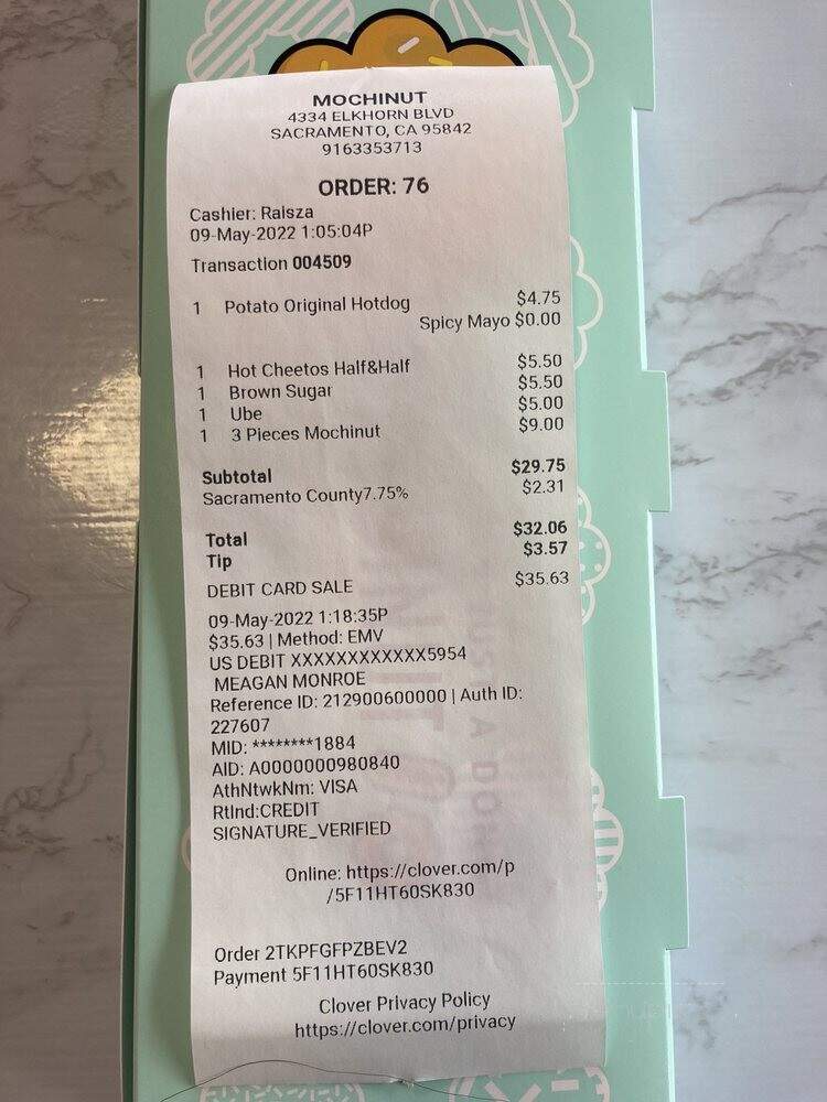 Mochinut - Sacramento, CA menu_pic