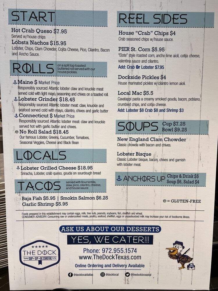 The Dock - Dallas, TX menu_pic