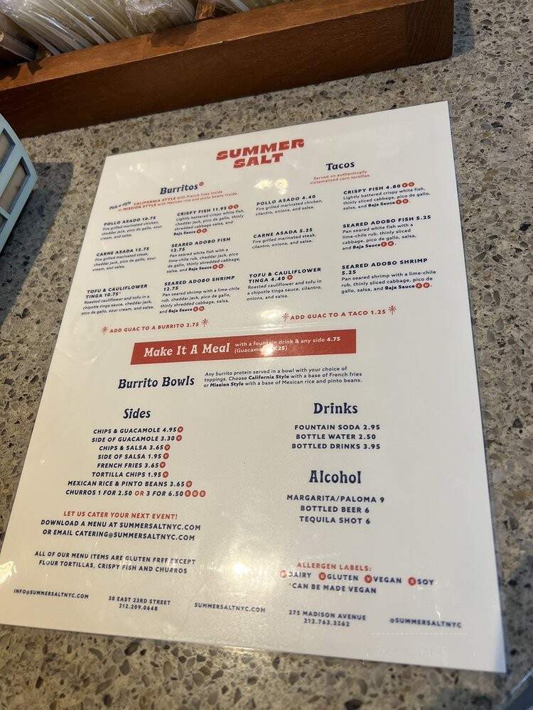 Summer Salt - New York, NY menu_pic