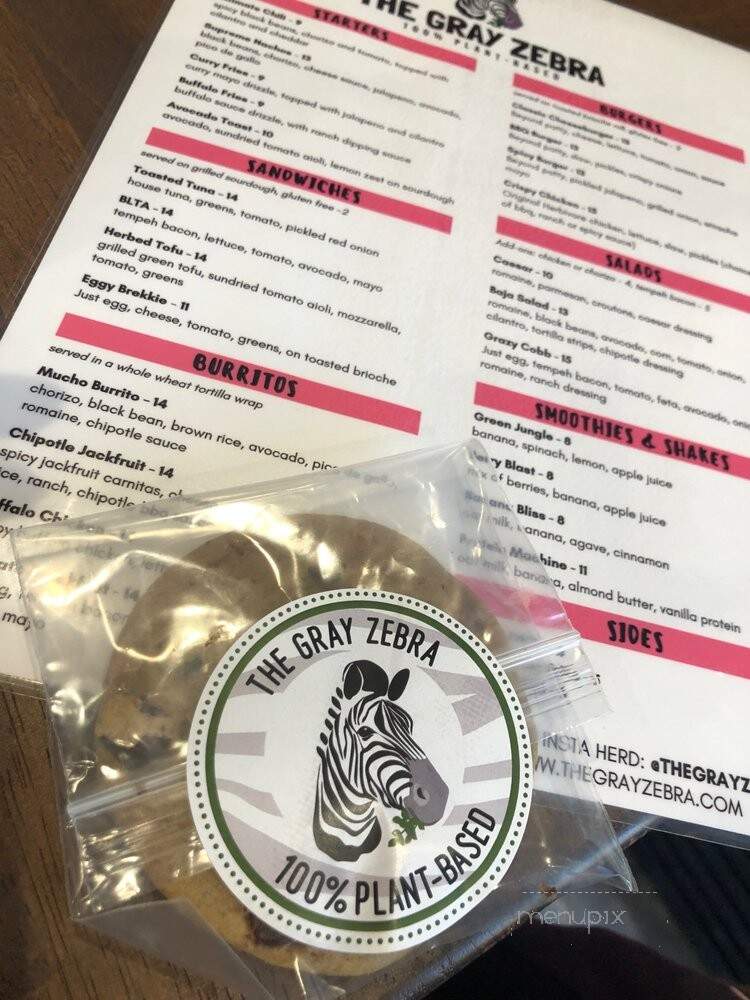 The Gray Zebra - Los Angeles, CA menu_pic
