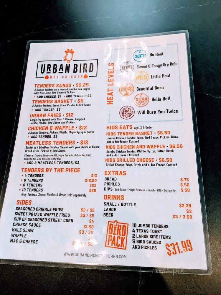 Urban Bird Hot Chicken - Houston, TX menu_pic