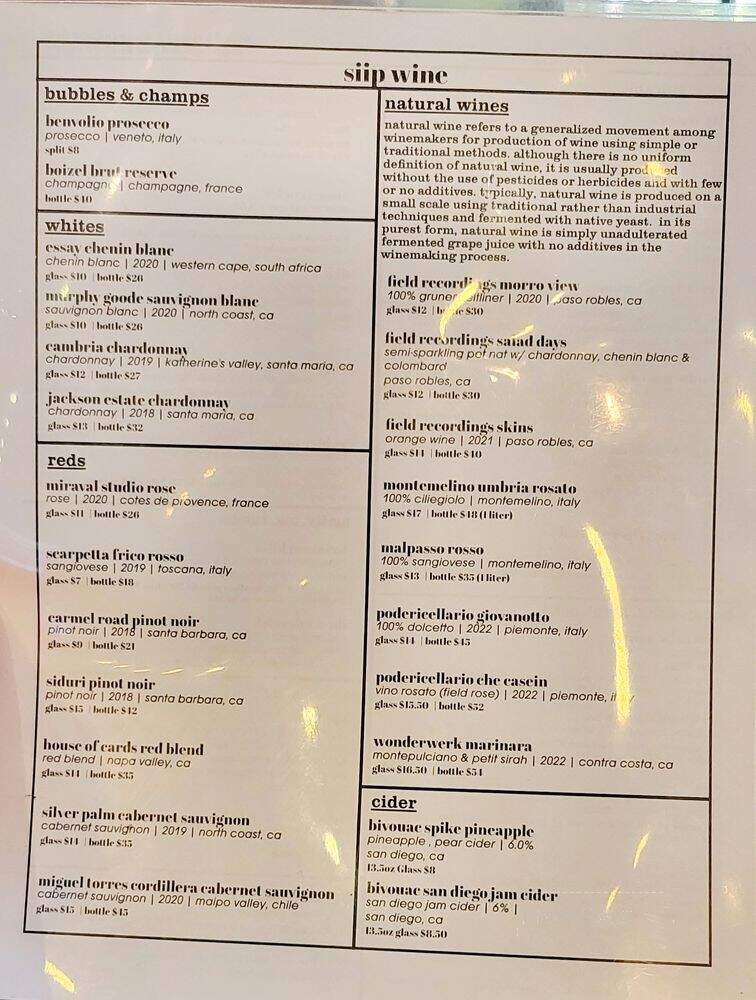 Riip Beer - Huntington Beach, CA menu_pic