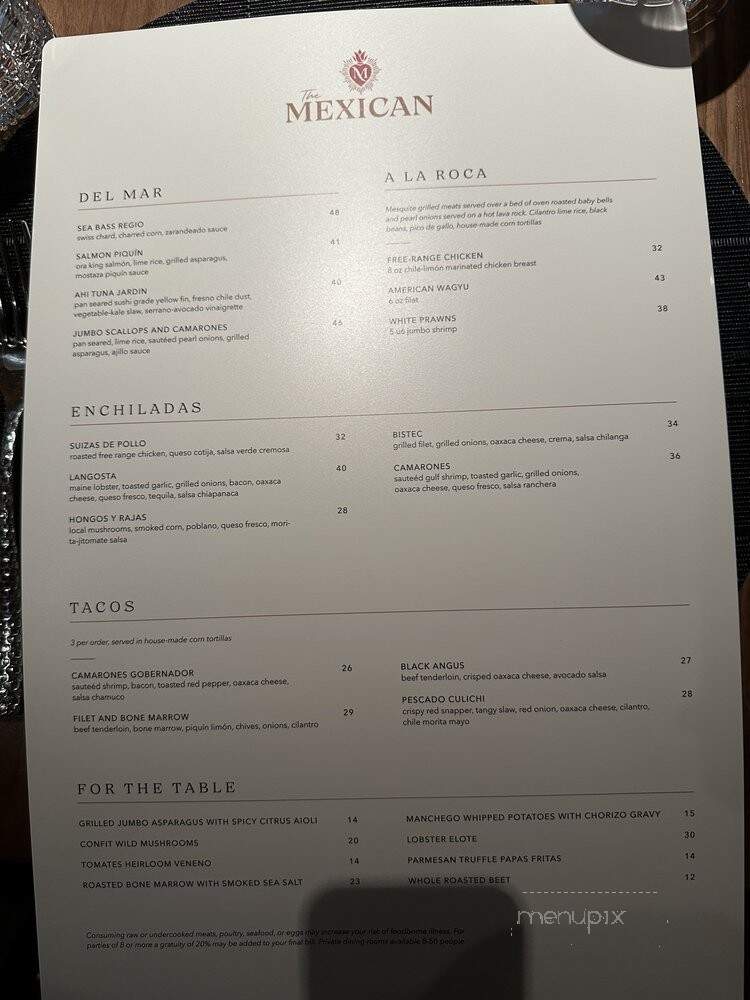 The Mexican - Dallas, TX menu_pic