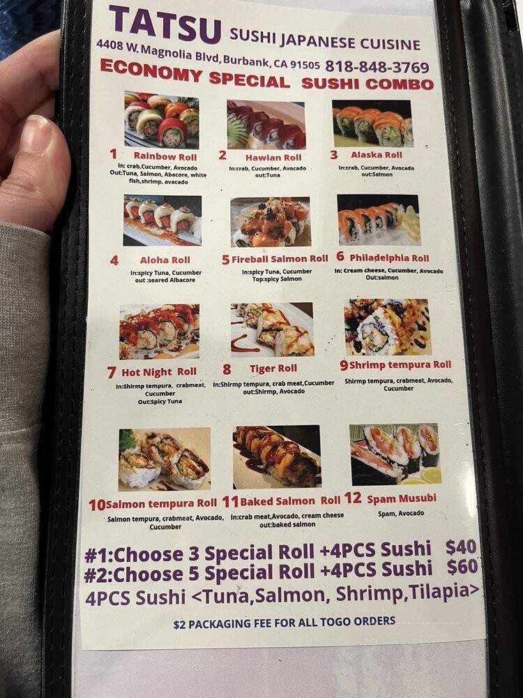 Tatsu Sushi Japanese Cuisine - Burbank, CA menu_pic