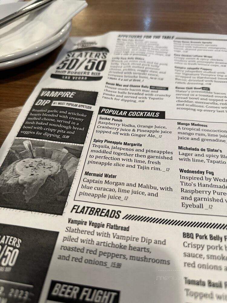 Slater's 50-50 - Las Vegas, NV menu_pic