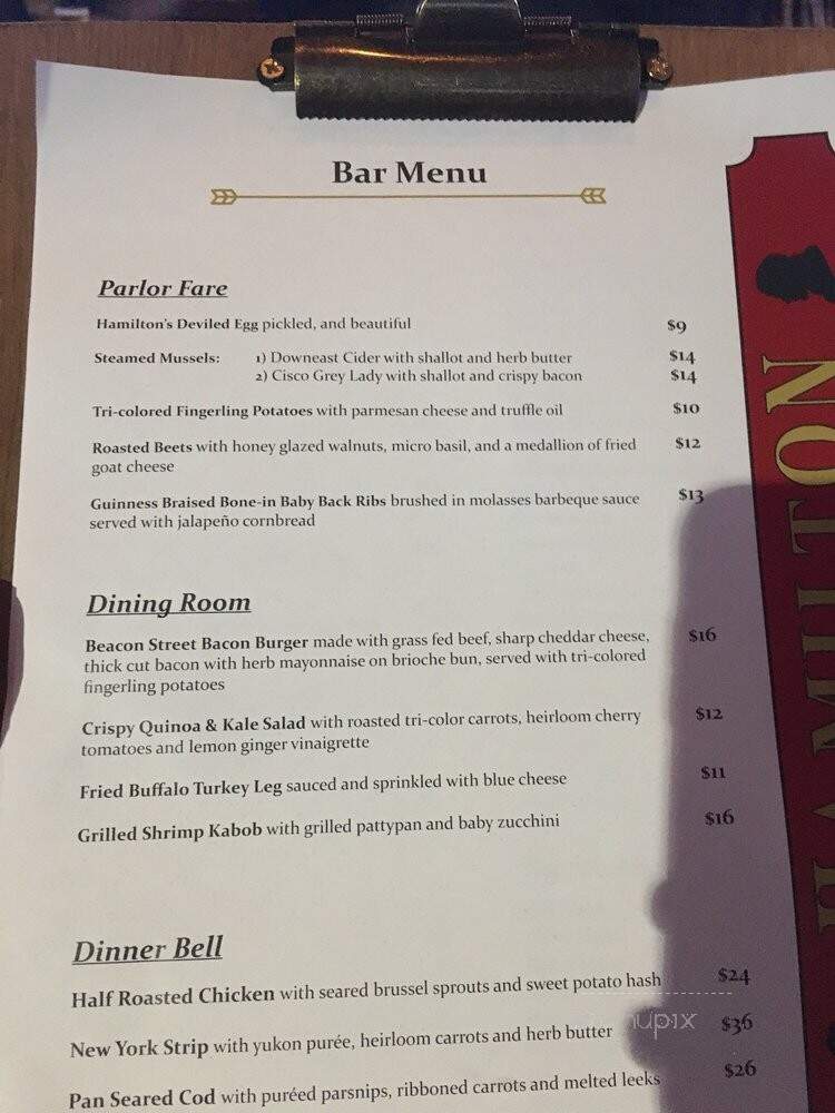 Hamilton Restaurant & Bar - Brookline, MA menu_pic