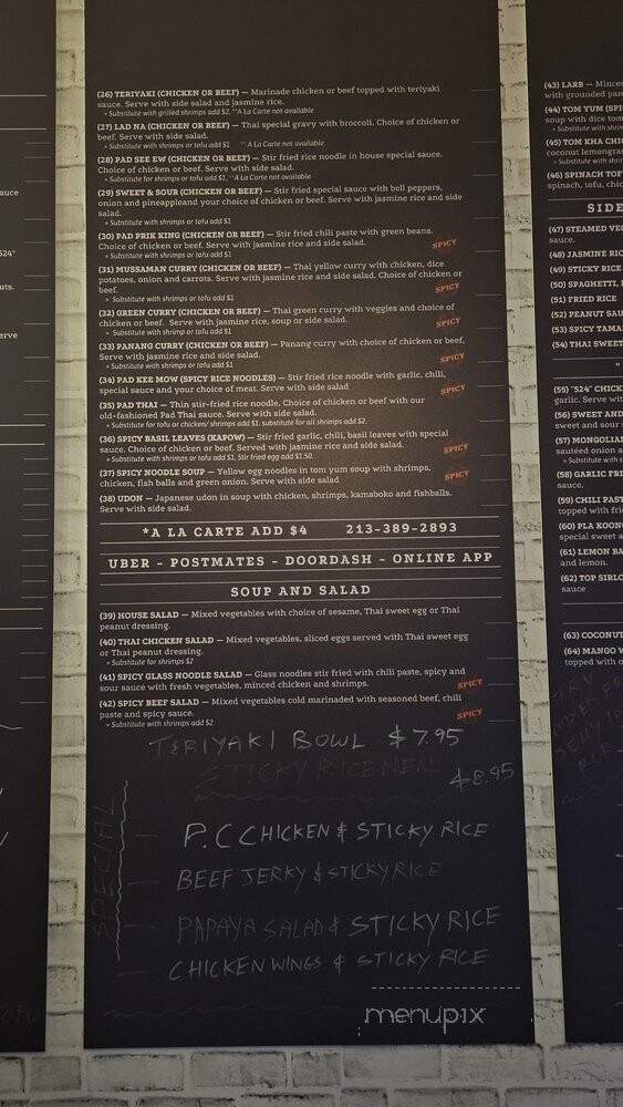 524 Thai Eatery - Los Angeles, CA menu_pic