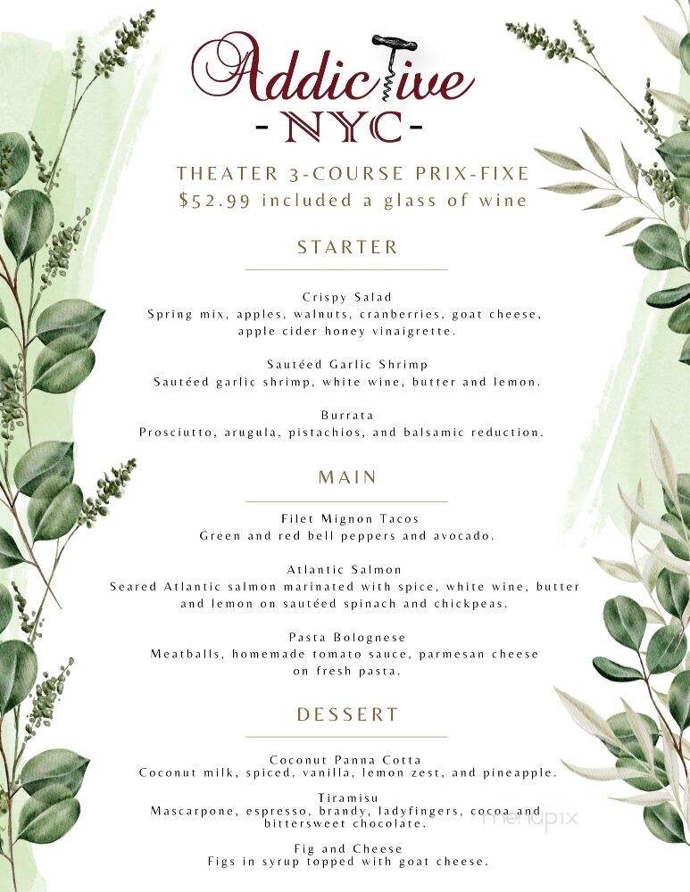 Addictive NYC - New York, NY menu_pic