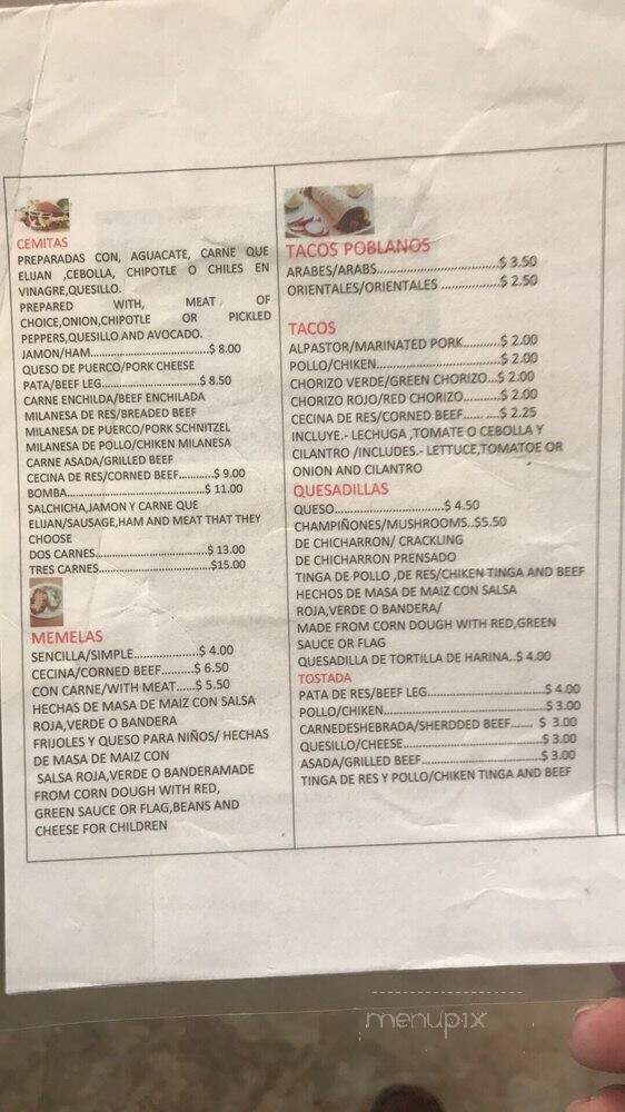 Antojos Poblanos El Carmen - Chicago, IL menu_pic