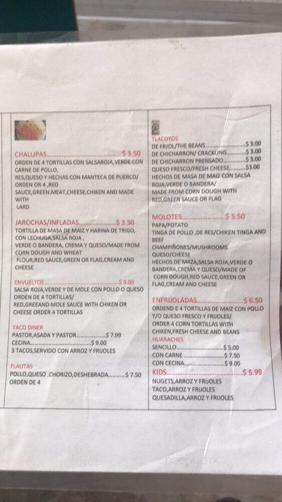 Antojos Poblanos El Carmen - Chicago, IL menu_pic