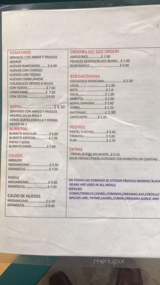 Antojos Poblanos El Carmen - Chicago, IL menu_pic