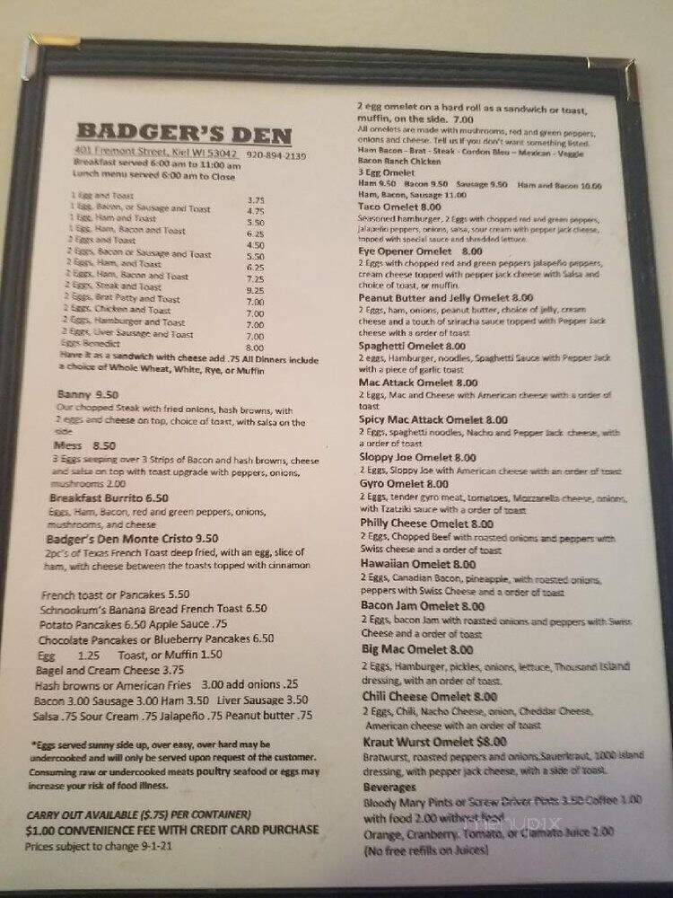 Badger's Den - Kiel, WI
