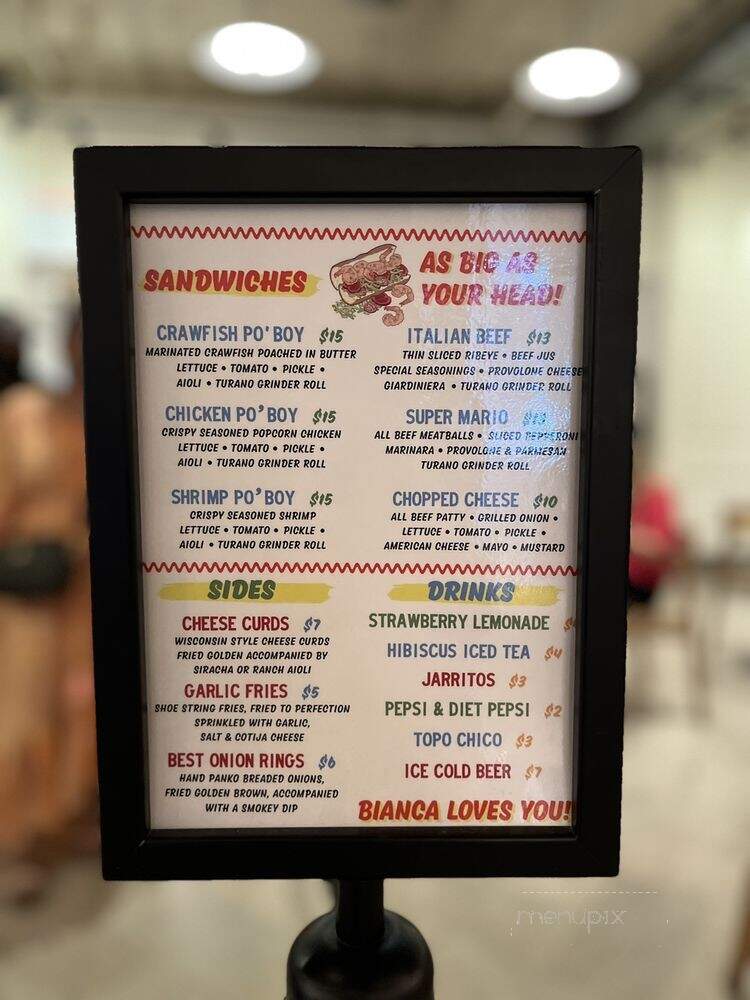 Bianca's Burgers - Chicago, IL menu_pic