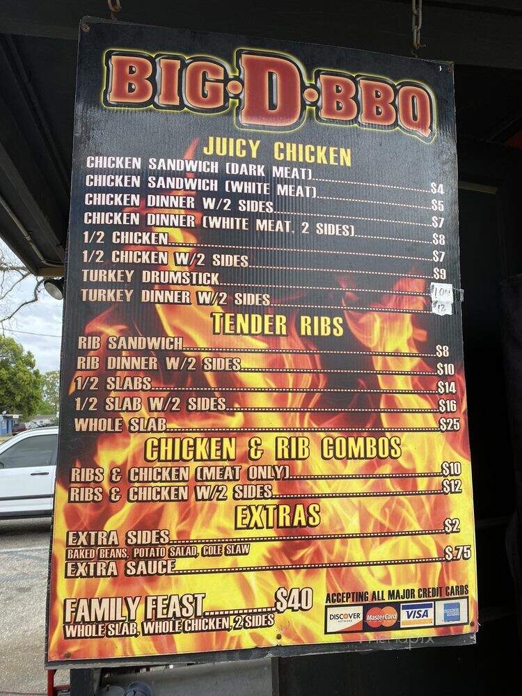 Big D BBQ - Tallahassee, FL menu_pic