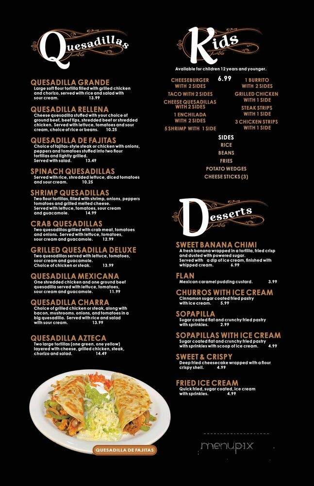 Casa Blanca Mexican Restaurant - Murfreesboro, TN menu_pic