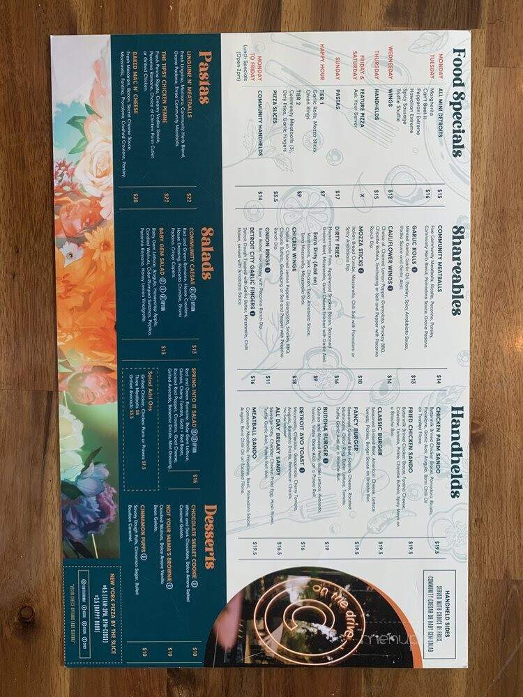 Community Taps + Pizza - Vancouver, BC menu_pic