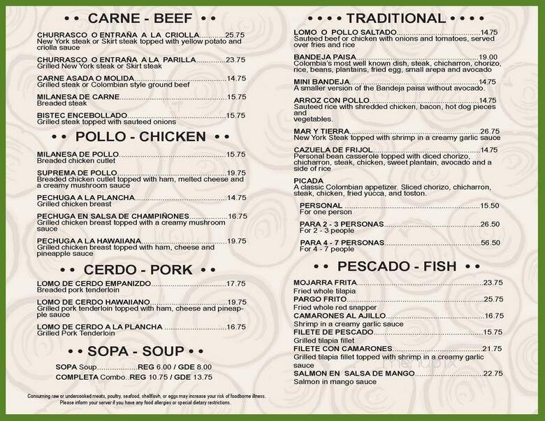 Cosechas Restaurant - Stamford, CT menu_pic