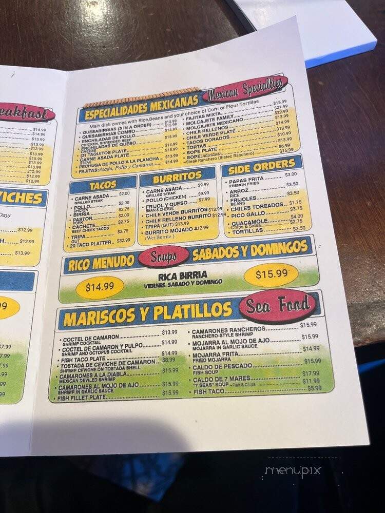 El Alegre Mexican Grill - Taft, CA menu_pic