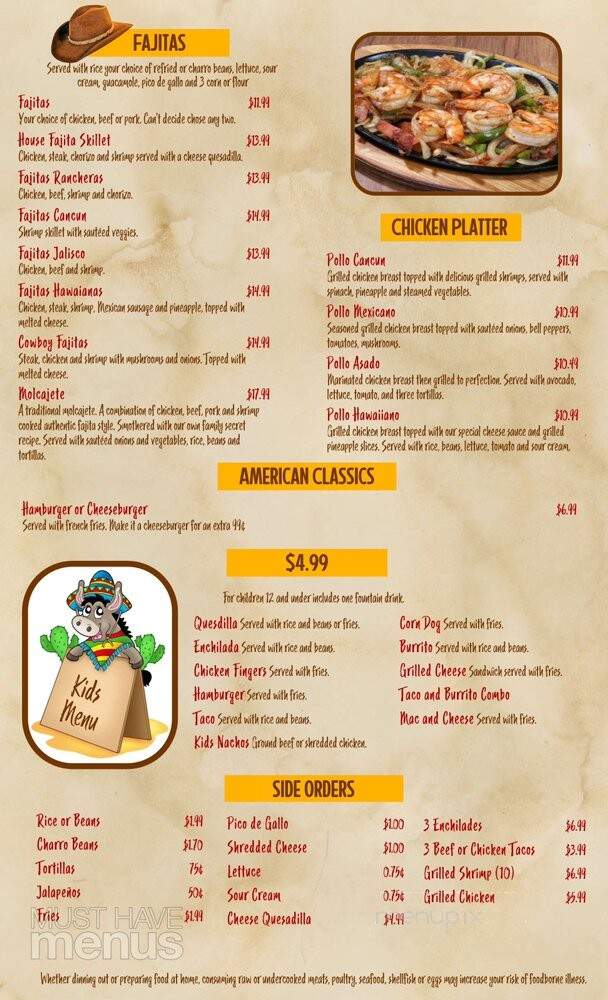 El Burrito Mexican Restaurant - Milford, NE menu_pic