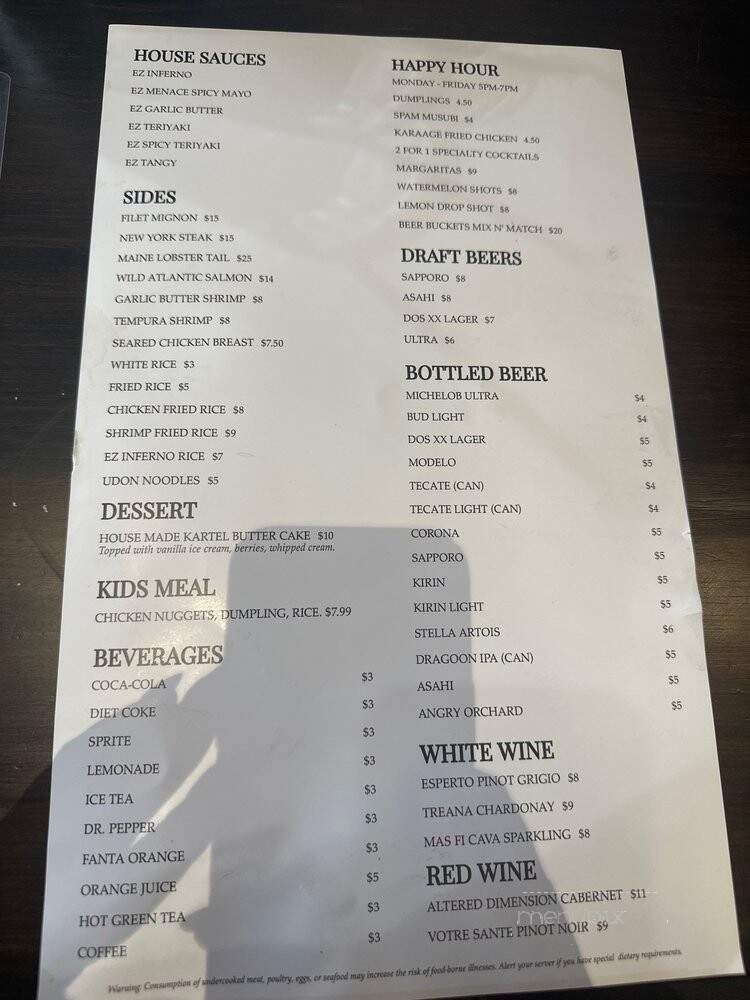 EZ Bachi - Tucson, AZ menu_pic