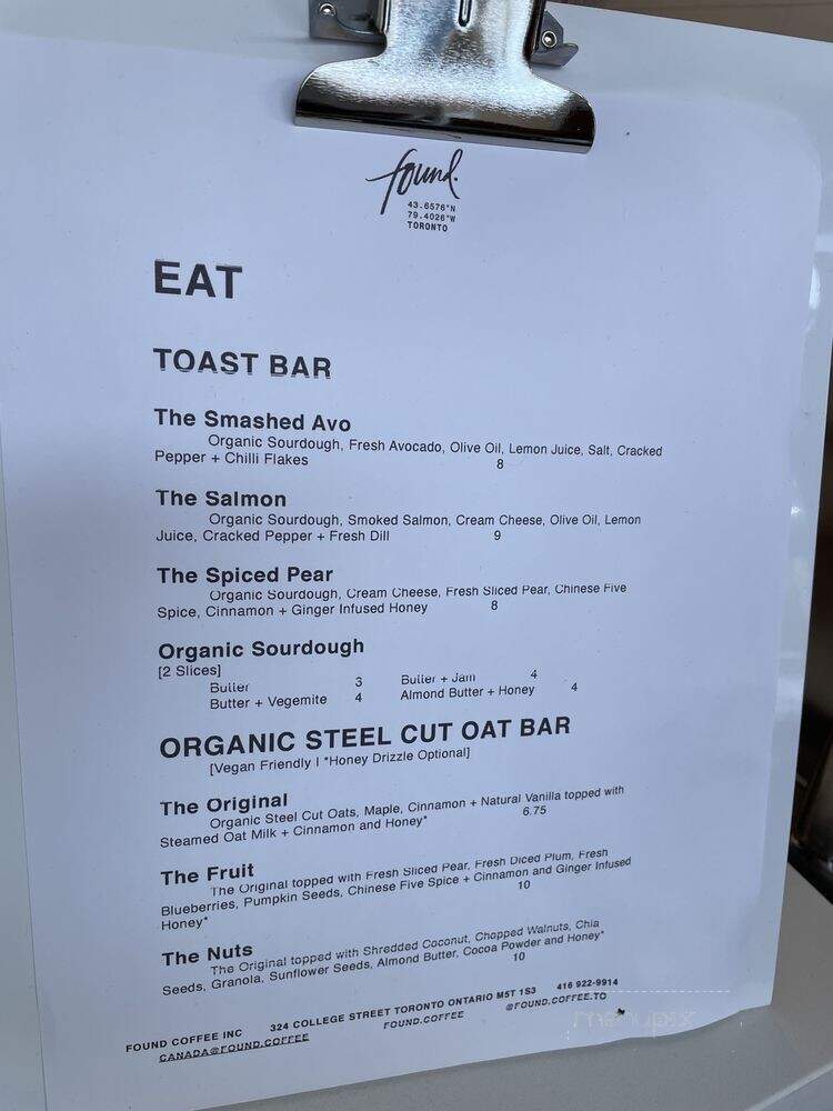 Found Coffee - Toronto, ON