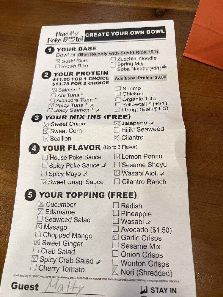 Hawaii Poke Bowl - Staten Island, NY menu_pic