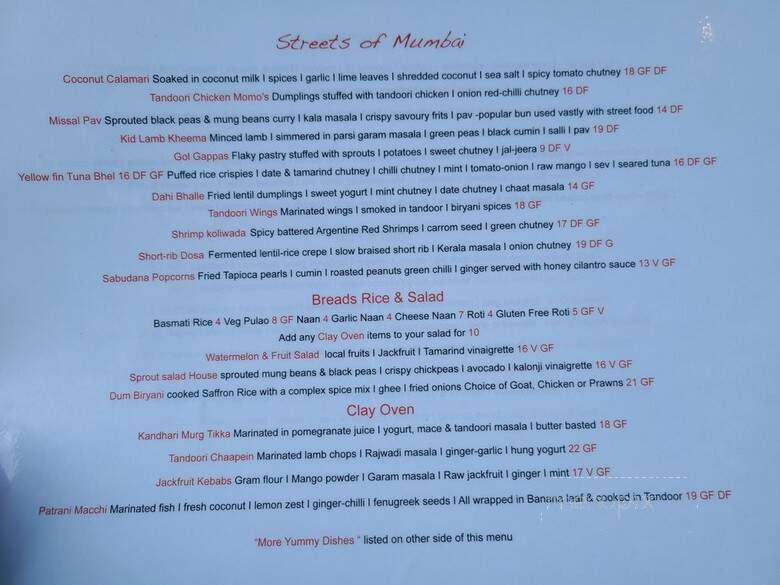 Mumbai Local - Canmore, AB menu_pic