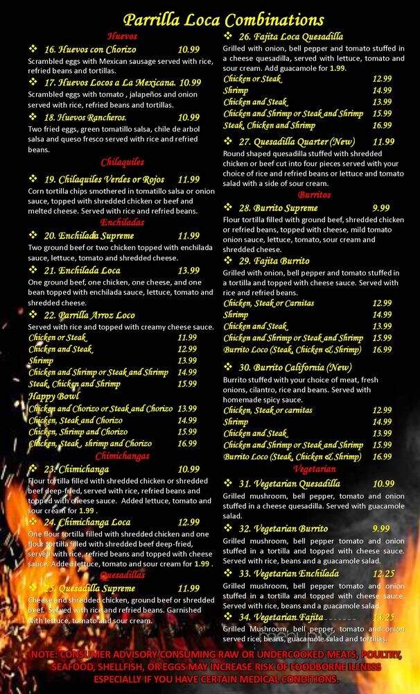 Parrilla Loca - Hope Hull, AL menu_pic
