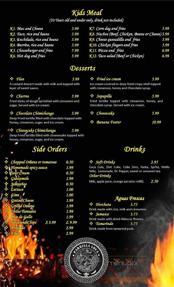Parrilla Loca - Hope Hull, AL menu_pic