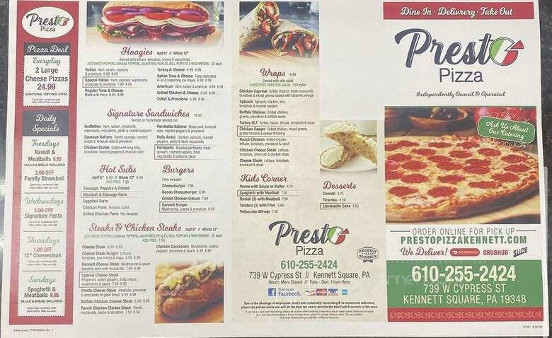 Presto Pizza - Kennett Square, PA