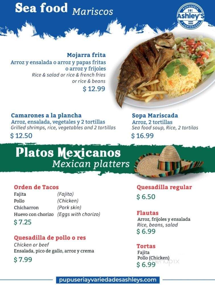 Pupuseria Y Variedades Ashley's - Houston, TX menu_pic