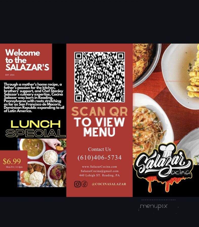 Salazar Cocina - Reading, PA menu_pic