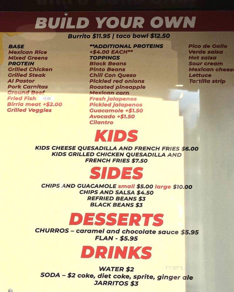 Super Taco - Salem, MA menu_pic