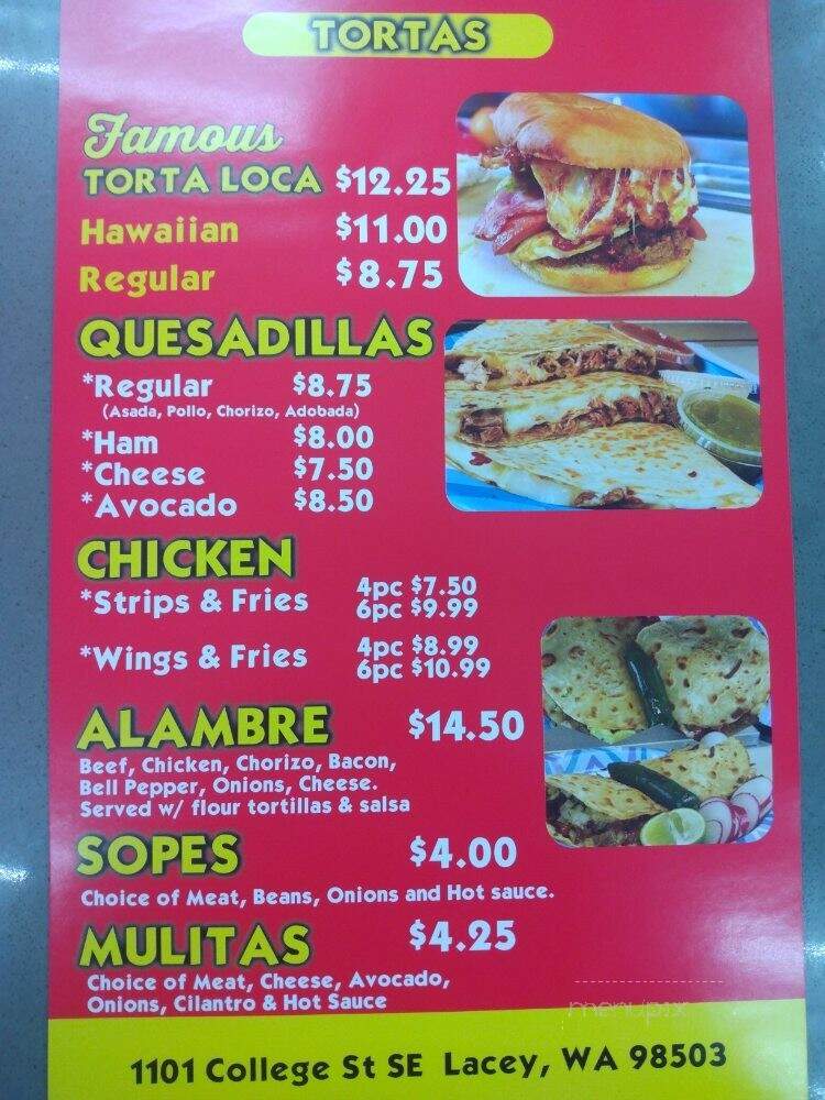 Tacos Brothers#2 - Lacey, WA menu_pic