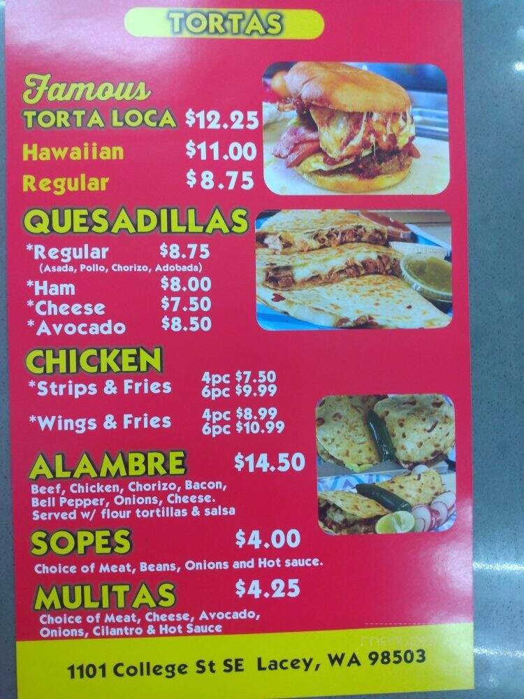 Tacos Brothers#2 - Lacey, WA menu_pic