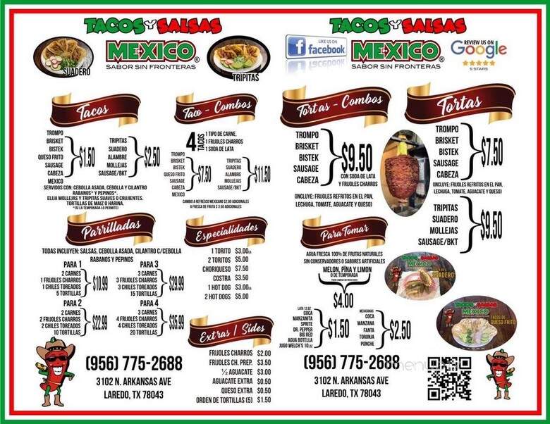 Tacos Y Salsas Mexico - Laredo, TX menu_pic