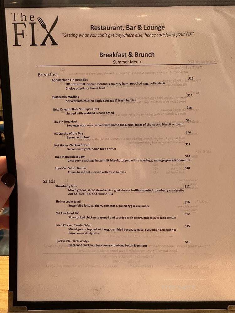 The FIX Restaurant, Bar and Lounge - Sapphire, NC
