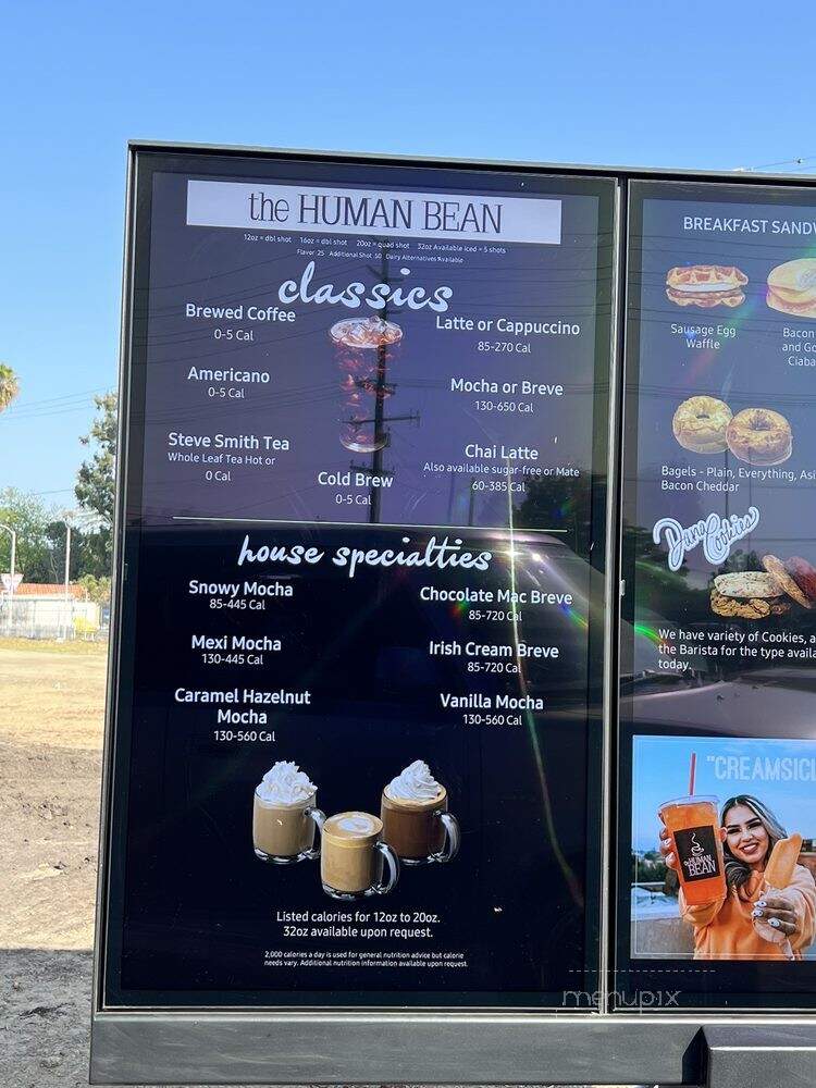 The Human Bean - Porterville, CA menu_pic