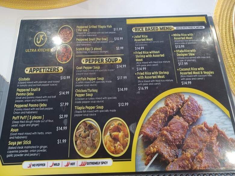 Ultra Kitchen - San Antonio, TX menu_pic