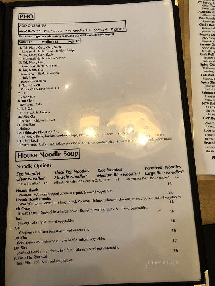 Wayside Noodles Vietnamese Restaurant - Fresno, CA menu_pic